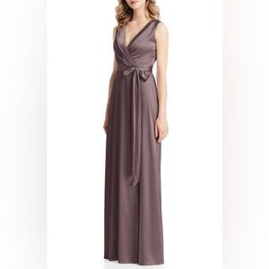 NWT Jenny Packham Stretch Wrap Dress in French Truffle Size 6